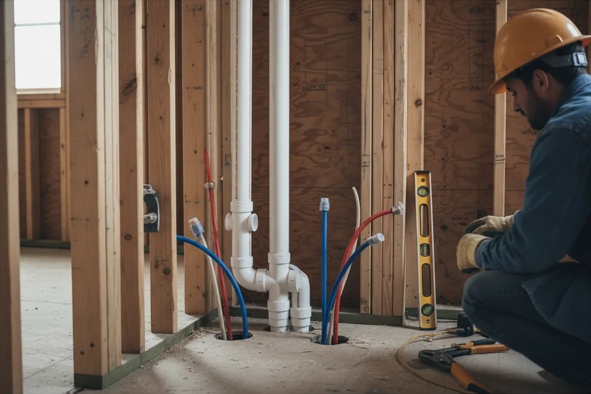 Drain and supply rough-in during Leak Detection in Mount Vernon